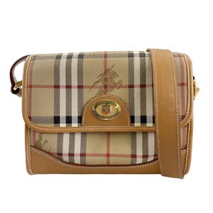 バーバリー ノバチェック PVC レザー ショルダーバッグ