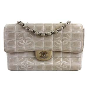 シャネル ニュートラベルライン ナイロンジャガード ベージュ ショルダーバッグ