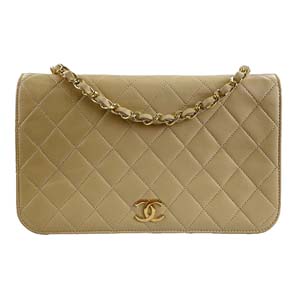 シャネル マトラッセ ラムスキン 23㎝ ベージュ ショルダーバッグ