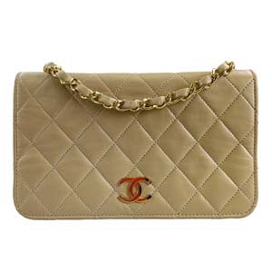 シャネル マトラッセ ラムスキン 19㎝ ベージュ ショルダーバッグ