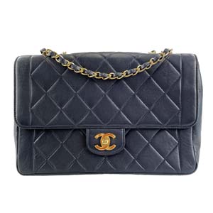 シャネル マトラッセ ラムスキン 25㎝ ブラック ショルダーバッグ