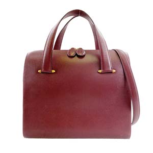 カルティエ マストライン レザー レッド  2WAY ハンドバッグ