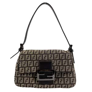 フェンディ マンマバゲット ズッキーノ キャンバス ブラウン ショルダーバッグ