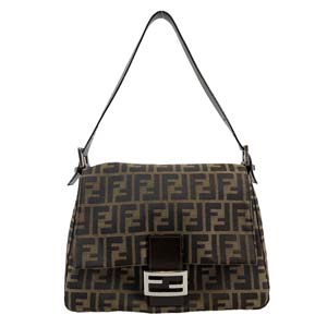 フェンディ マンマバゲット ズッカ キャンバス ブラウン ショルダーバッグ