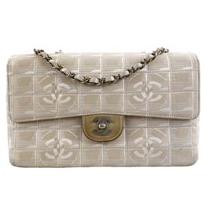 シャネル ニュートラベルライン ナイロンジャガード ベージュ ショルダーバッグ