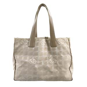 シャネル ニュートラベルライン ナイロンジャガード ベージュ トートバッグ