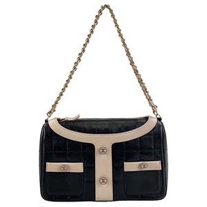 シャネル ガールシャネル レザー ブラック ショルダーバッグ