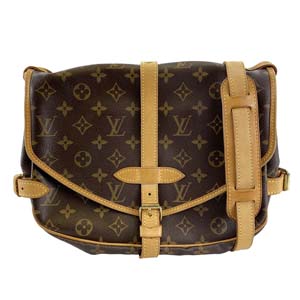 ルイ・ヴィトン モノグラム ソミュール30 ブラウン ショルダーバッグ