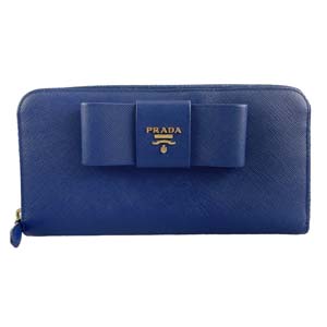プラダ サフィアーノ リボン ラウンドファスナー 長財布