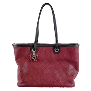 シャネル マトラッセ キャビアスキン レッド トートバッグ