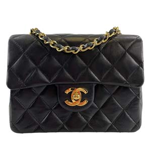シャネル ミニマトラッセ 18㎝ ラムスキン ブラック ショルダーバッグ