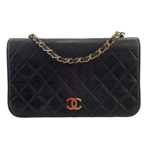 シャネル マトラッセ ラムスキン 24㎝ ブラック ショルダーバッグ