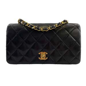 シャネル マトラッセ ラムスキン 19㎝ ブラック ショルダーバッグ