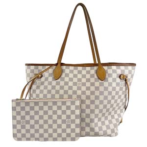 ルイ・ヴィトン ダミエ アズール ネヴァーフルMM ホワイト トートバッグ