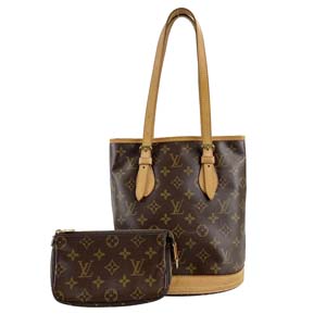 ルイ・ヴィトン モノグラム バケットPM ブラウン ショルダーバッグ