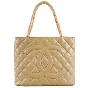 シャネル 復刻トート マトラッセ キャビアスキン ベージュ トートバッグ