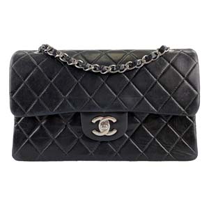 シャネル マトラッセ ラムスキン 23㎝ ブラック ショルダーバッグ