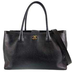 シャネル タイムレスクラシック エグゼクティブトート キャビアスキン ブラック 2WAY トートバッグ 