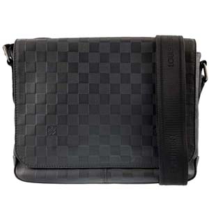 ルイ・ヴィトン ダミエ アンフィニ ディストリクトPM ブラック ショルダーバッグ 