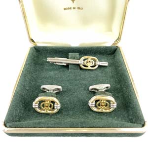 グッチ シルバー ネクタイピン カフス セット