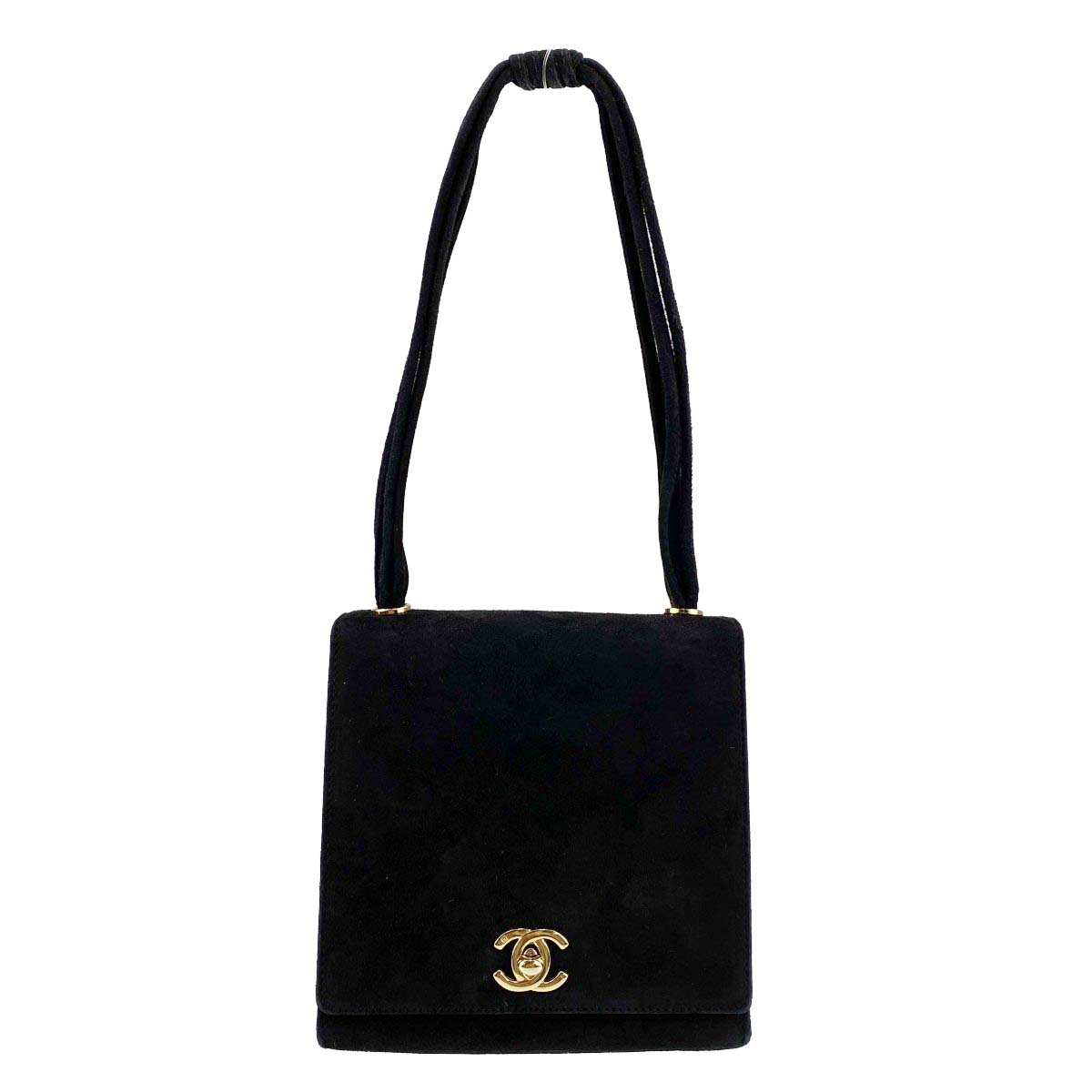 シャネル ベロア ブラック ショルダーバッグ