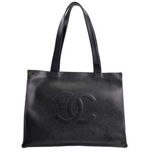 シャネル キャビアスキン ブラック トートバッグ