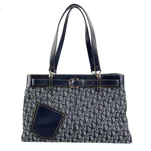 ディオール トロッター キャンバス ネイビー トートバッグ
