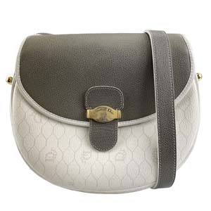 ディオール レザー グレー ホワイト ショルダーバッグ