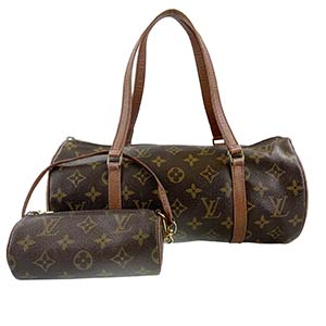 ルイ・ヴィトン モノグラム パピヨン30 ブラウン ポーチ付き ハンドバッグ