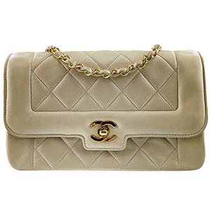 シャネル マトラッセ ラムスキン 23㎝ ベージュ ショルダーバッグ