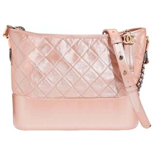 シャネル ガブリエル ドゥ シャネル エイジドカーフスキン ラージ ホーボー ピンク ショルダーバッグ