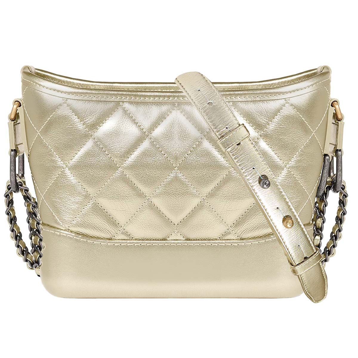 シャネル ガブリエル ドゥ シャネル エイジドカーフスキン スモール ホーボー ゴールド ショルダーバッグ