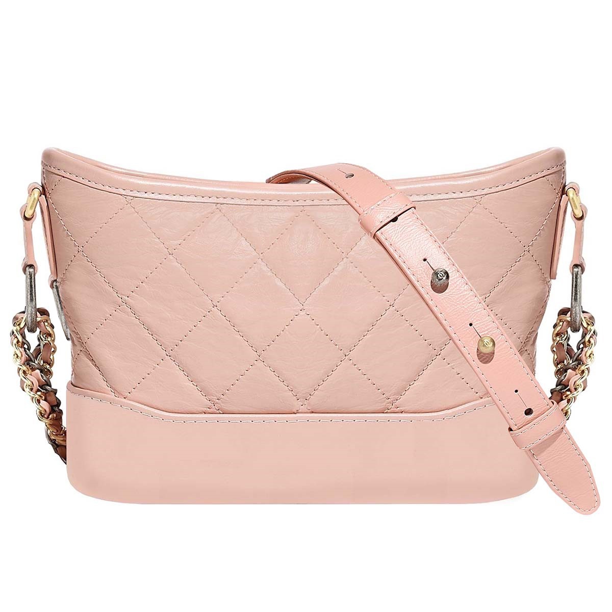 シャネル ガブリエル ドゥ シャネル エイジドカーフスキン スモール ホーボー ピンク ショルダーバッグ