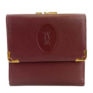 カルティエ マストライン レザー ボルドー 財布