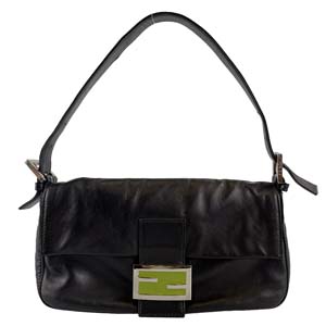 フェンディ マンマバゲット レザー ブラック ショルダーバッグ