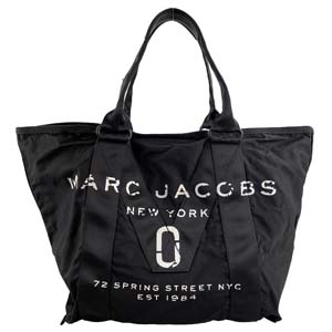 マークジェイコブス ニューロゴトート コットン ナイロン ブラック トートバッグ
