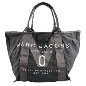 マークジェイコブス ニューロゴトート コットン ナイロン グレー トートバッグ