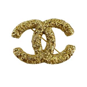 シャネル ゴールドメッキ CCロゴ  ゴールド ブローチ