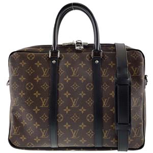 ルイ・ヴィトン モノグラム マカサー ポルト ドキュマン ヴォワヤージュ ブラウン 2WAY ハンドバッグ