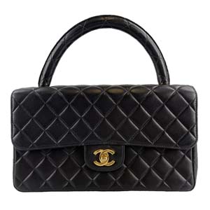シャネル マトラッセ ラムスキン 25㎝ ブラック ハンドバッグ