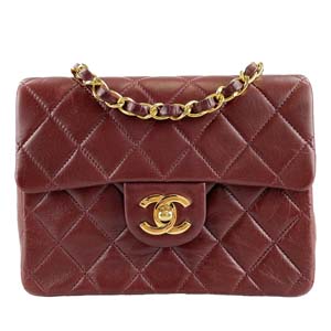 シャネル ミニマトラッセ 18㎝ ラムスキン ボルドー ショルダーバッグ