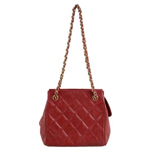 シャネル マトラッセ キャビアスキン レッド ショルダーバッグ