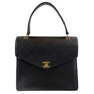 シャネル マトラッセ キャビアスキン 23㎝ ブラック ハンドバッグ