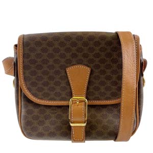 セリーヌ マカダム PVC レザー ブラウン ショルダーバッグ