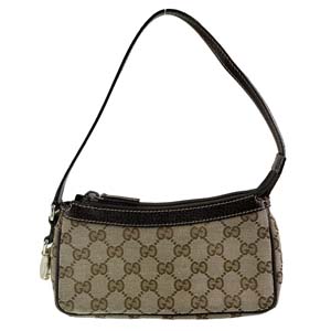 グッチ GGキャンバス キャンバス レザー ベージュ ブラウン アクセサリーポーチ