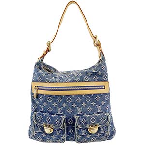 ルイ・ヴィトン モノグラム デニム バギーGＭ ブルー ショルダーバッグ