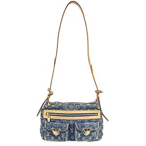 ルイ・ヴィトン モノグラム デニム バギーPM ブルー ショルダーバッグ