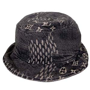 ルイ・ヴィトン NIGO コラボ ボネ ダミエ ジャイアント ウェーブ モノグラム ブラック ハット