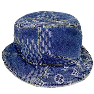 ルイ・ヴィトン NIGO コラボ ボネ ダミエ ジャイアント ウェーブ モノグラム ブルー ハット