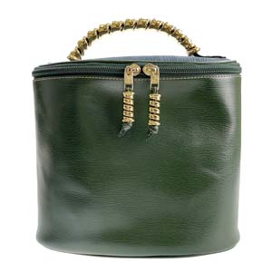 ロエベ ベラスケス ツイスト レザー グリーン バニティ ハンドバッグ